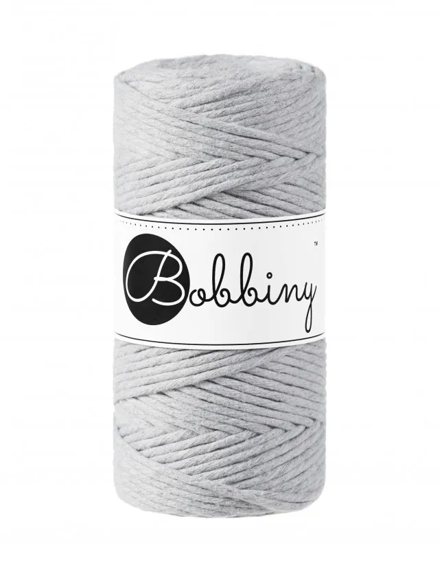 Macrame Cord 3mm in Light Grey by Bobbiny