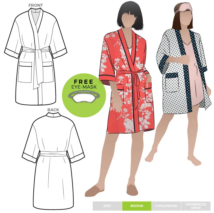  Style Arc - Loungewear Robe Sewing Pattern Sizes 4 to 16