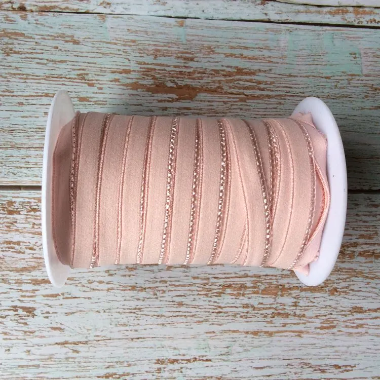 12mm Picot Edged Plush Back Bra Elastic - Light Pink