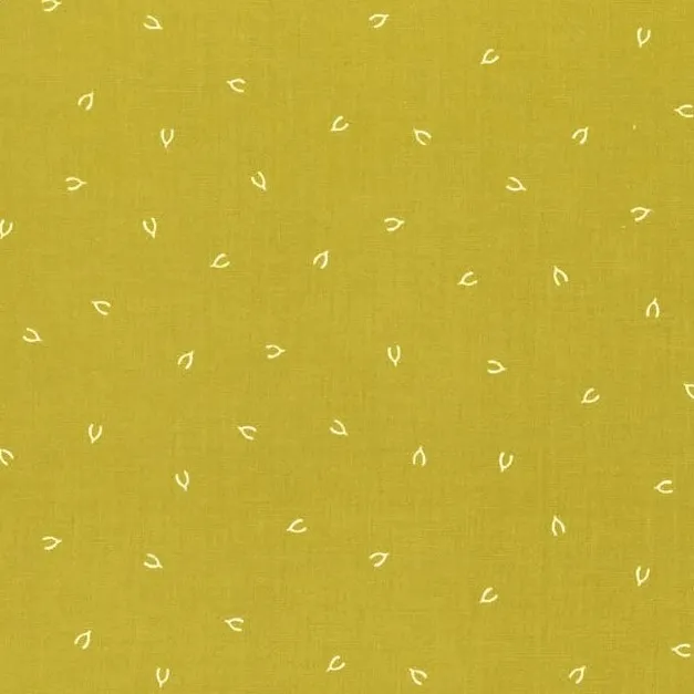 Quilting Fabric - Wishbones on Mustard from Lucky Charms by Ghazal Razavi for Figo 92000-53