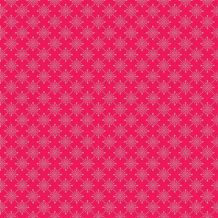 Quilting Fabric - Sparkle Bias Grid on Red from Vintage Flora by Kimberbell for Maywood Studio MAS10339-R