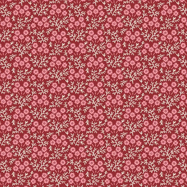 Quilting Fabric - Flower Trellis on Brick Red from Birdsong by Jera Brandvig for Maywood Studio MAS10654-R