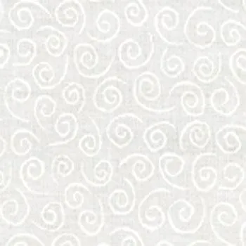 Quilting Fabric - Small Swirls White on White from Muslin Mates basics by Moda 9920-11