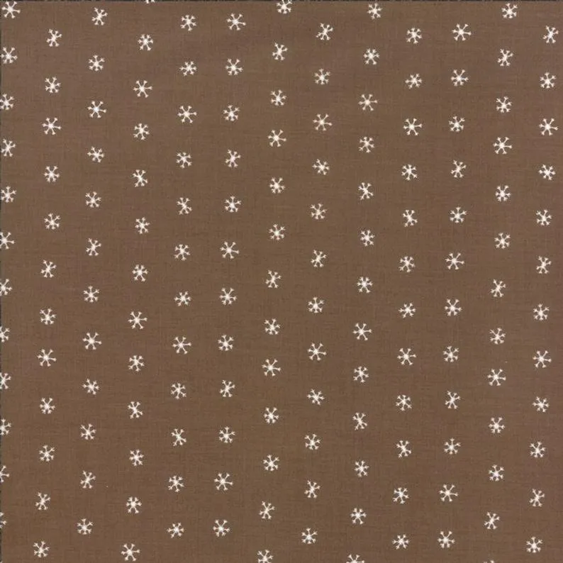 Merriment - Snowflakes On Brown - by Gingiber for Moda Fabrics - Patchwork & Quilting