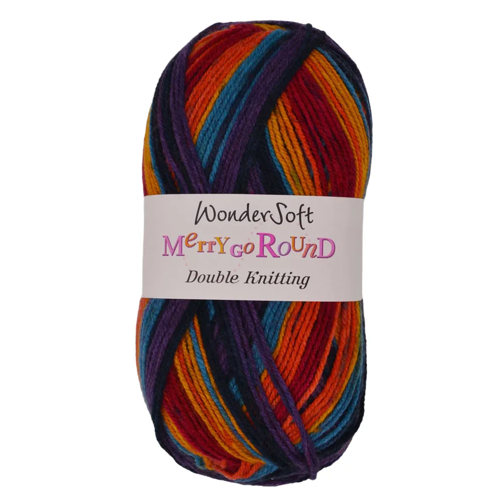 Yarn - Stylecraft Wondersoft Merry Go Round DK in Dark Rainbow 3153