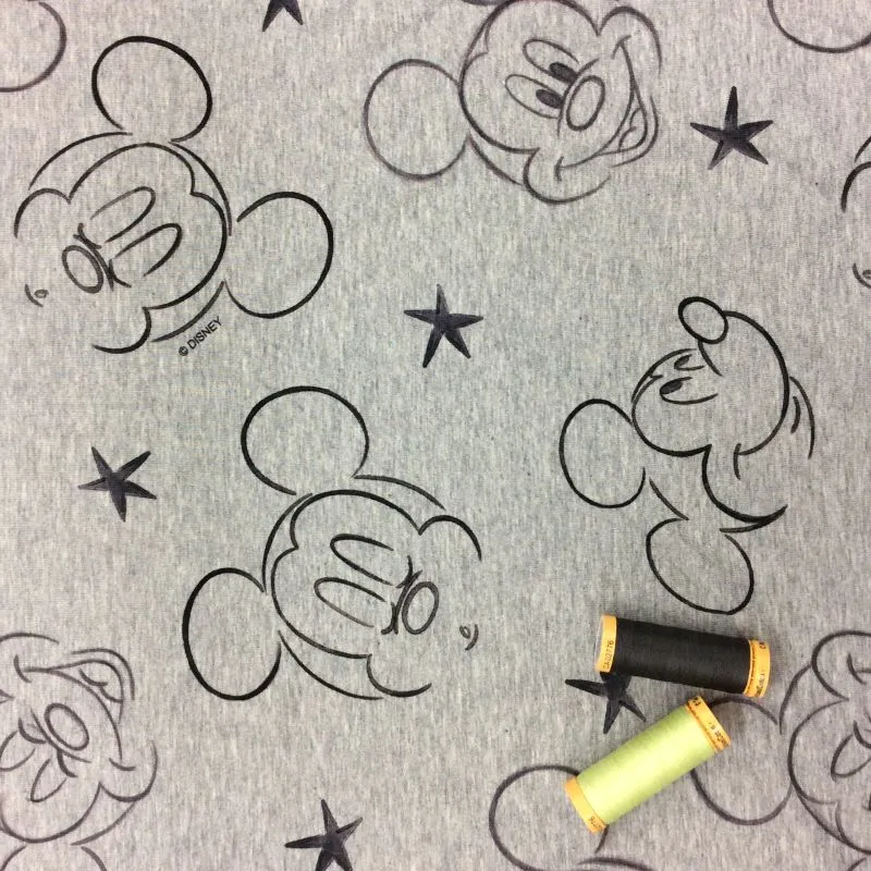 Mickey Mouse French Terry Grey Melange