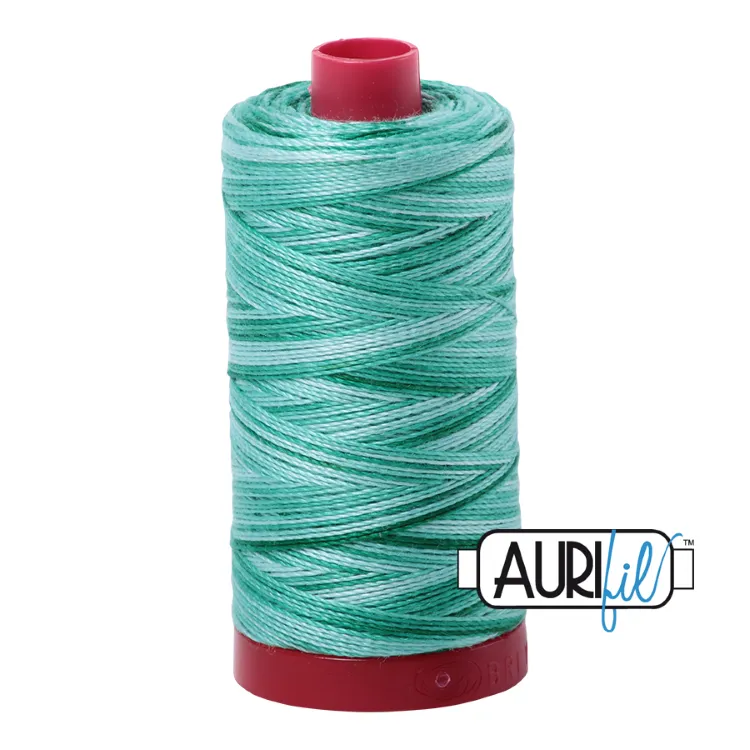 Aurifil Quilting Thread 12wt Col. 4662 Variegated Sea Greens