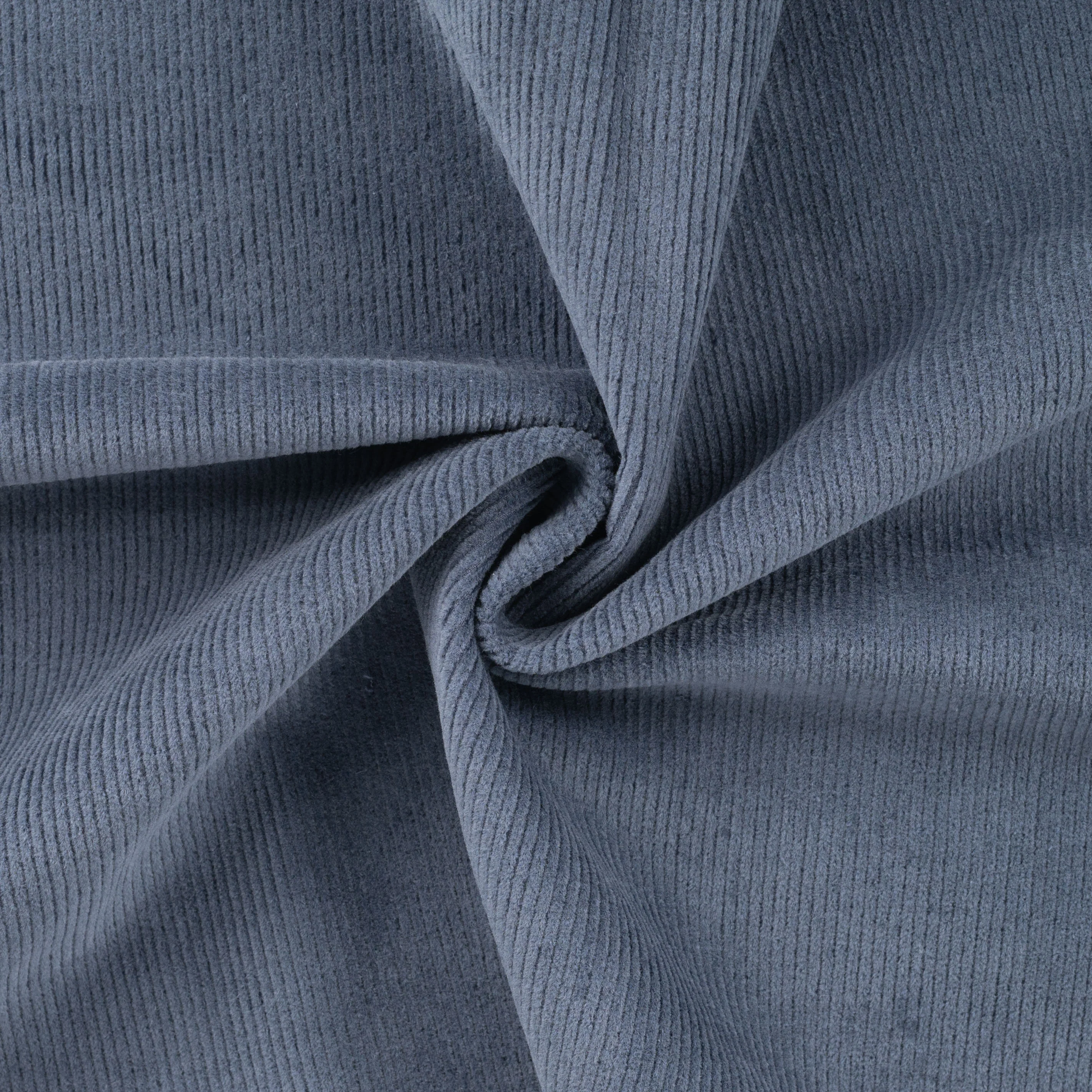 Washed Cotton Corduroy Fabric in Denim Blue