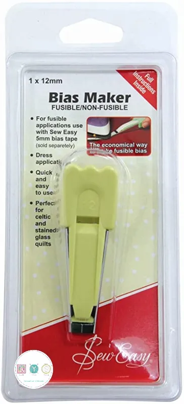 Sew Easy - 12mm - Fusible & Non-Fusible Bias Tape Maker - Applique