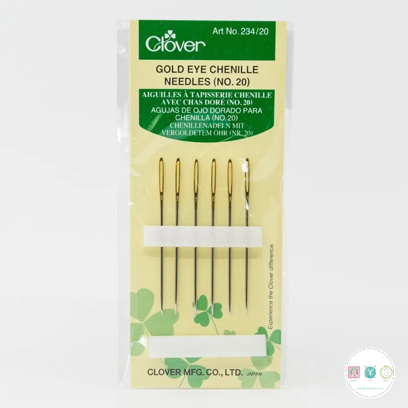 Clover Chenille Needles - No. 20 - Gold Eye - Sewing Needles