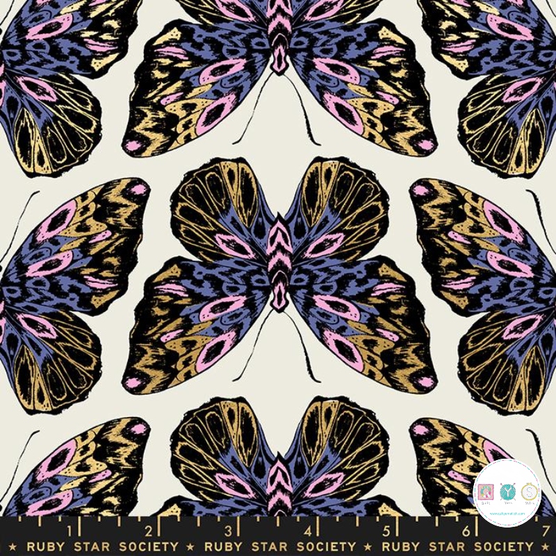 Quilting Fabric - Butterflies on Cream from Tiger Fly by Sarah Watts from Ruby Star Society