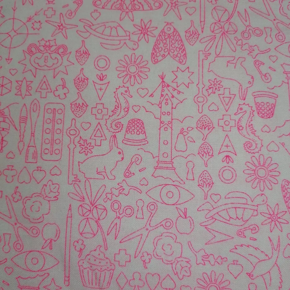 Quilting Fabric - Neon Doodles from Sun Print by Alison Glass for Andover 9036