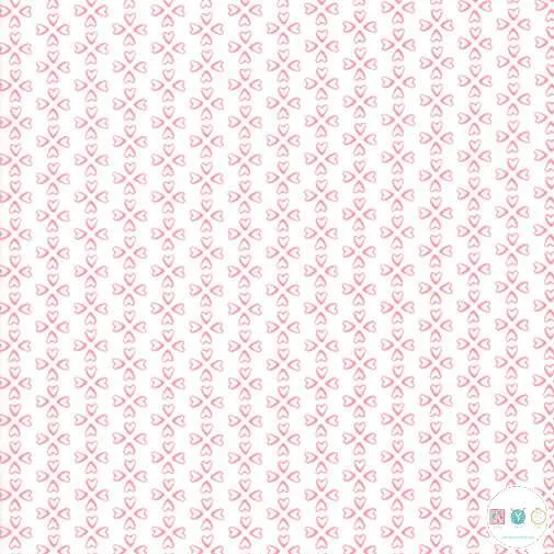 Quilting Fabric - Pink Heart On White from Mamas Cottage by April Rosenthal for Moda 24055 22