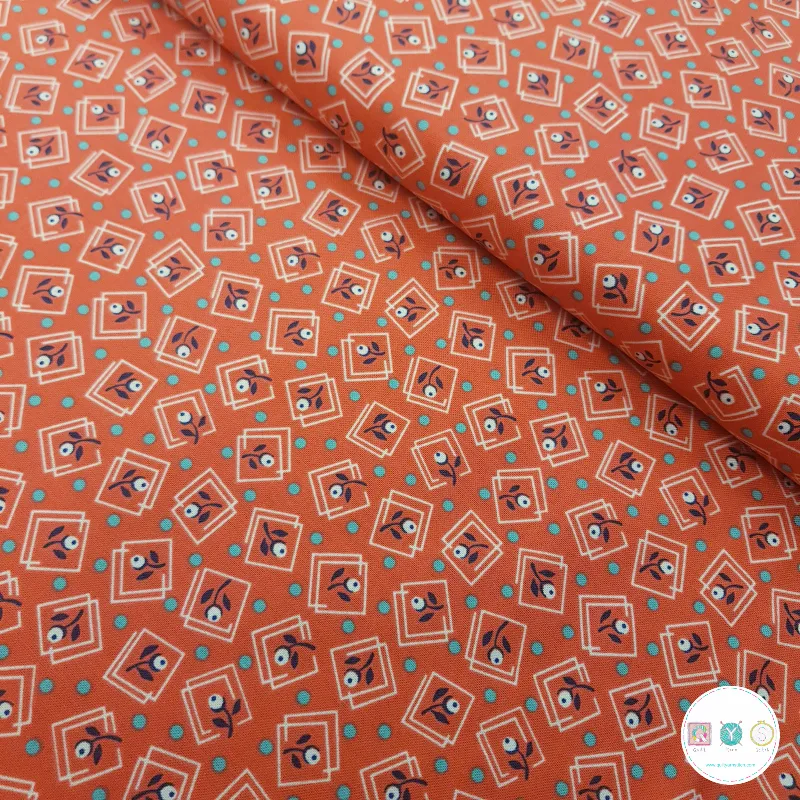 Quilting Fabric - Orange Retro Flower Harlow from Antiquities for Quilting Treasures 1649 26512