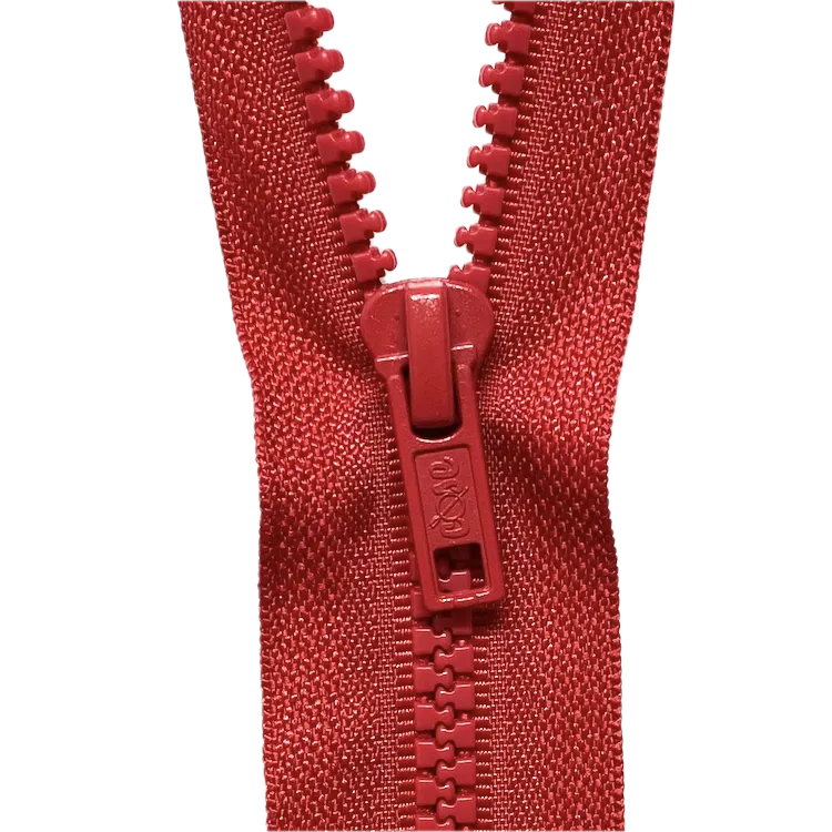 Zip - 45cm No.5 Open End Plastic - Red