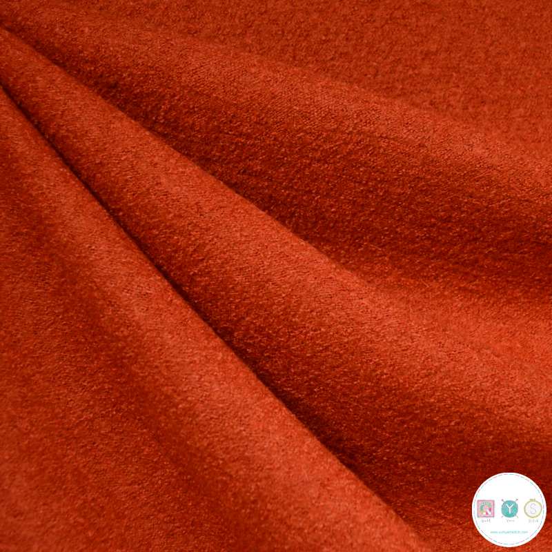 Burnt Orange Boiled Wool 100 Wool Coat Fabric 387gr M2 Dressmaking Textiles Quilt