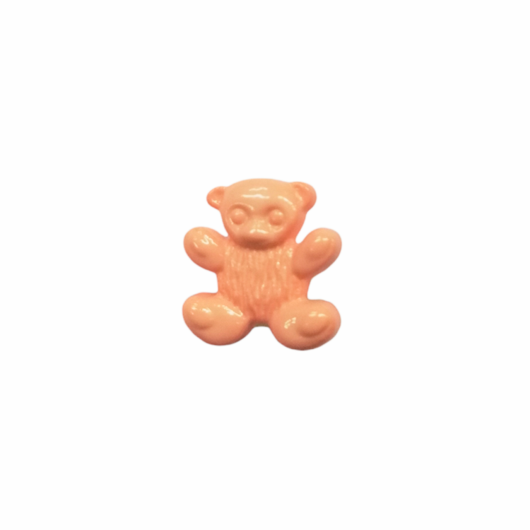 Buttons - 12mm Plastic Teddy in Peach