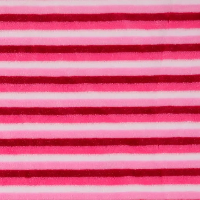 Pink Stripe Velour Fabric 