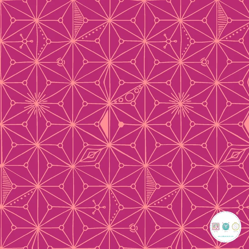 Quilting Fabric - Pink Geometric Stars from Moongate by Christina Camelli for Maywood Studios