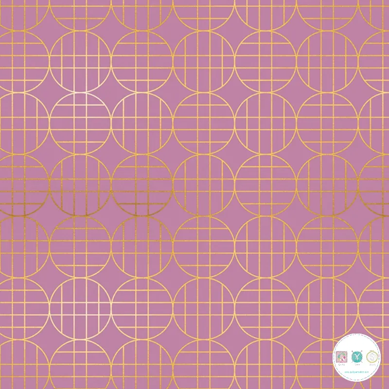 Quilting Fabric - Stellar Moon Grid on Purple by Rashida Coleman Hale For Ruby Star RS1010-12M