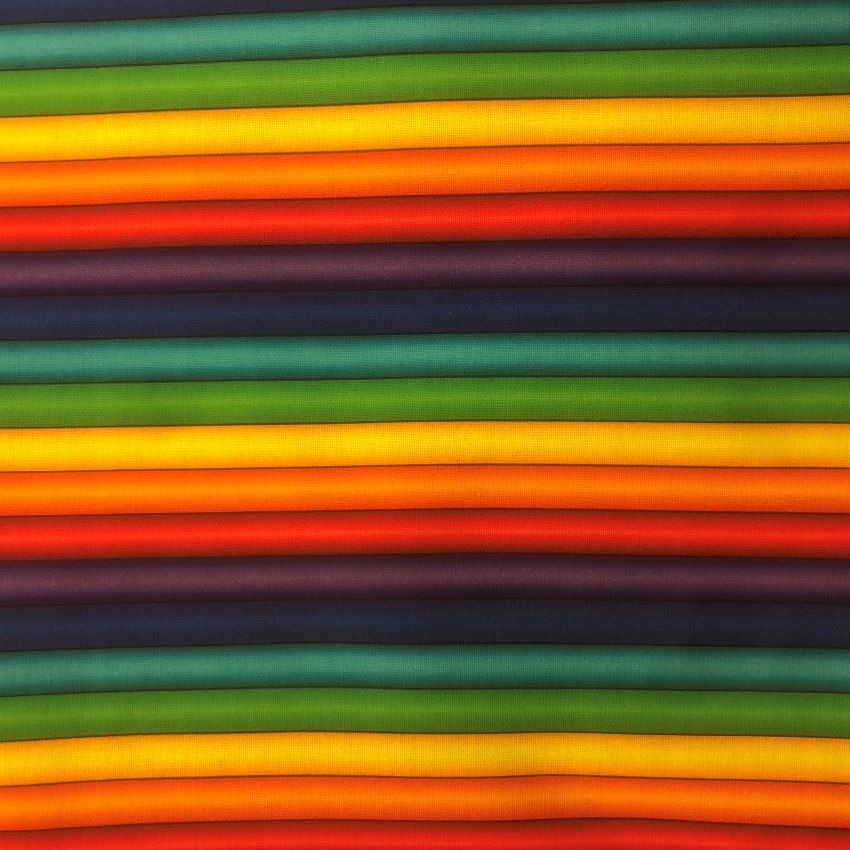 Rainbow Stripes Fabric - Bright Balloon Fest by Quilting Treasures AS 27687X