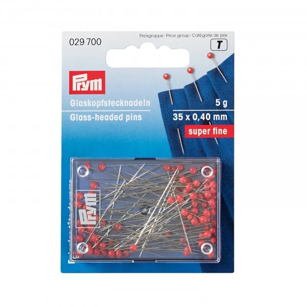 Prym Super Fine Glass Head Pins 