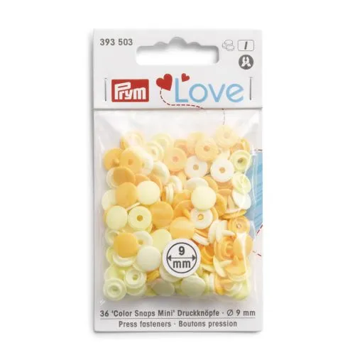 Snap Fasteners - 9mm Mini in Assorted Yellows by Prym Love 393 503