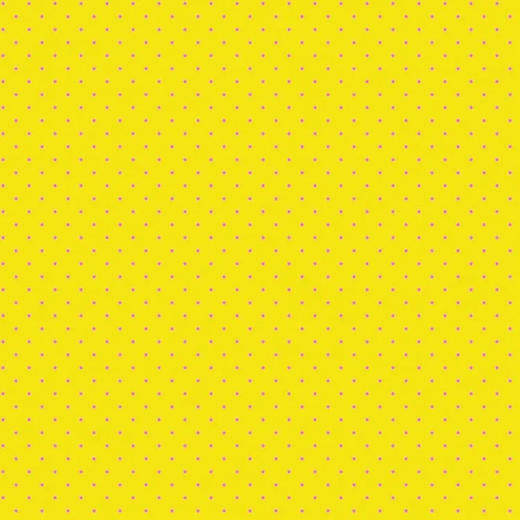 Quilting Fabric - Tiny Dot Pink on Yellow from True Colours by Tula Pink for FreeSpirit PWTP185 FLARE