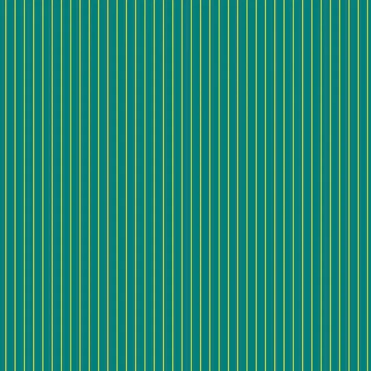 Quilting Fabric - Tiny Stripe Yellow on Teal Green from True Colours by Tula Pink for FreeSpirit PWTP186 SONGBIRD