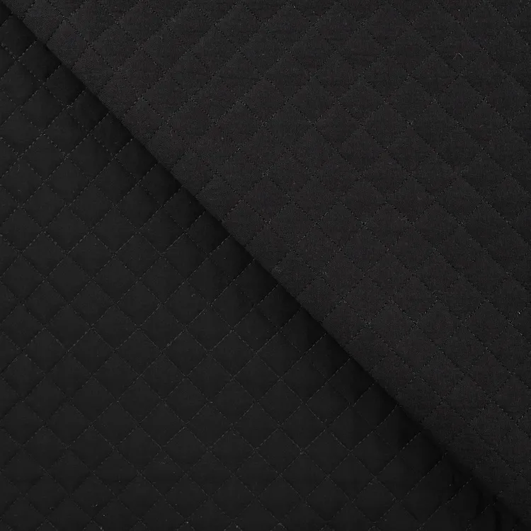 Quilted Double Gauze Fabric in Black