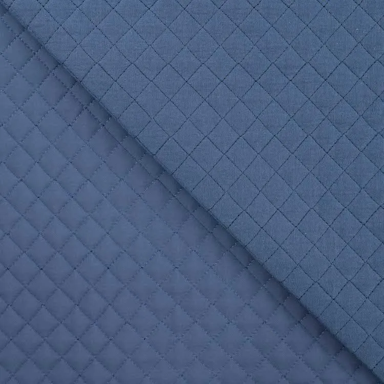 Quilted Double Gauze Fabric in Jeans Blue