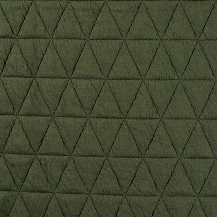 Quilted Stretch Fabric in Army Green