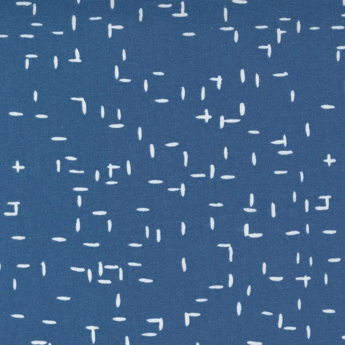 Quilting Fabric - Small Dashes on Blue from Words to Live By by Gingiber for Moda 48324 12