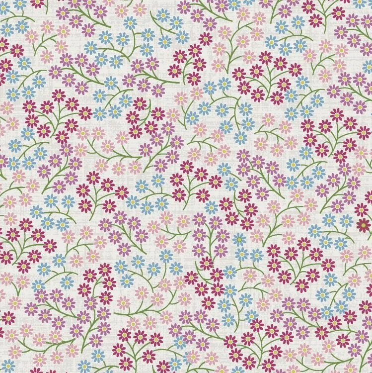 Quilting Fabric - Tiny Ecru Floral from Flower and Vine by Monique Jacobs for Maywood Studio 9888 E