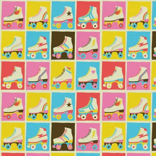 Quilting Fabric - Roller Skates from Let the Good Times Roll by Lysa Flower for Paintbrush Studio 