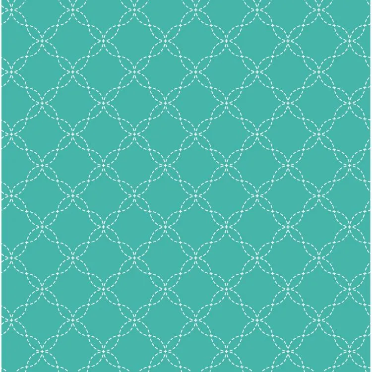 Quilting Fabric - Teal Lattice Pattern from KimberBell Basics for Maywood Studio MAS8209 Q