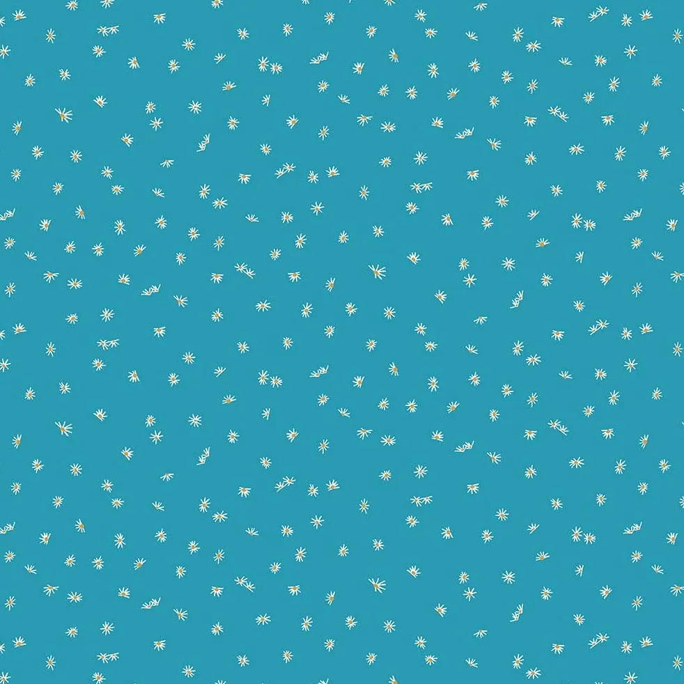 Quilting Fabric - Little Flowers on Blue from Forage by Sarah Gordon for Figo 30335 62