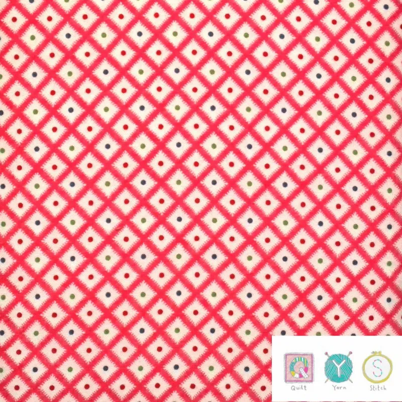 Quilting Fabric - Red Diamond Check Fabric from Hop, Skip and a Jump by American Jane for Moda 