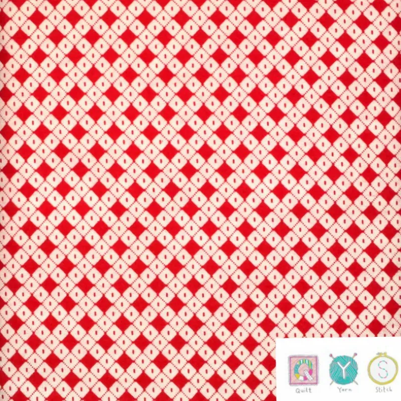 Quilting Fabric - Red Bias Check from Hop, Skip and a Jump by American Jane for Moda