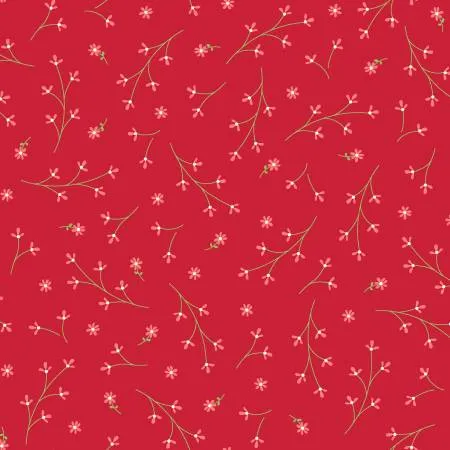 Quilting Fabric  - Floral Stems from Red White & Bloom by Maywood Studios