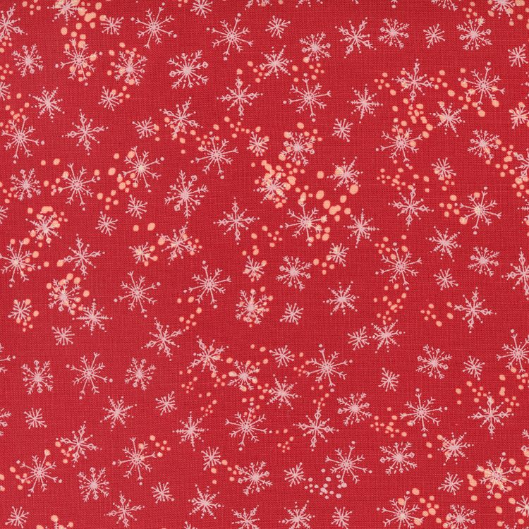 REMNANT - 0.25m - Quilting Fabric - Snowflakes on Red from Cheer & Merriment by Fancy That Design House for Moda 45535 13