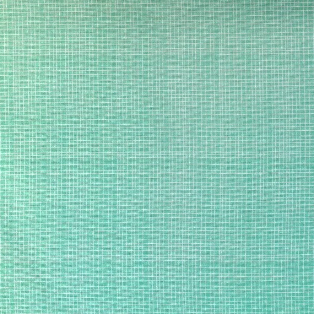 REMNANT - 0.85m - Quilting Fabric - Turquoise Grid Check from Mixology for Camelot Fabrics 2143 35