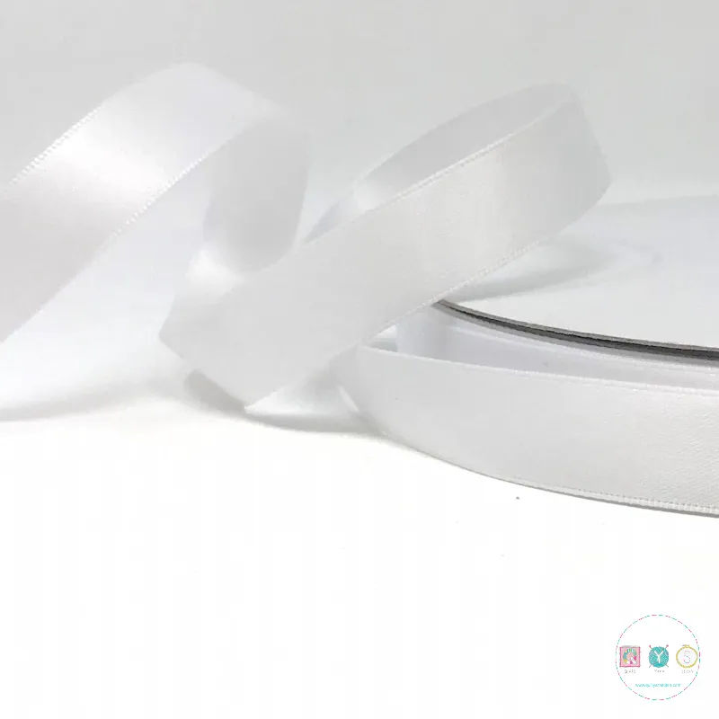 16mm Satin Ribbon in White colour 2