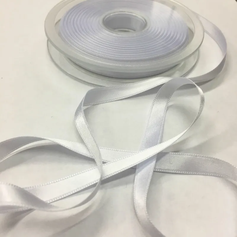 8mm Satin Ribbon in White