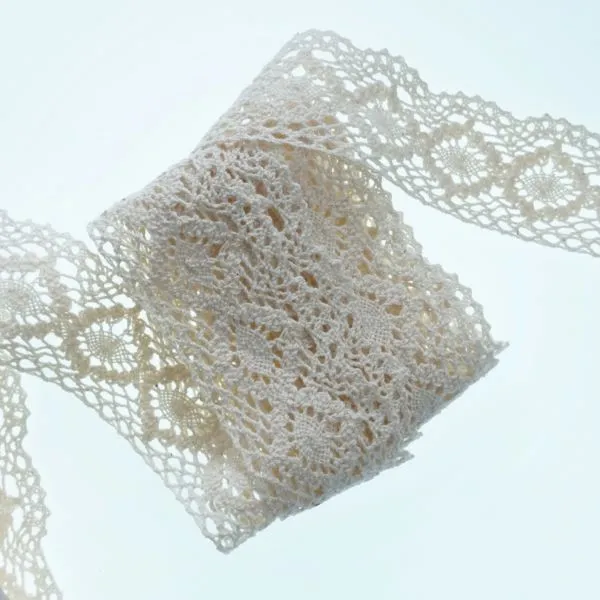 40mm Cotton Lace Ribbon in Cream