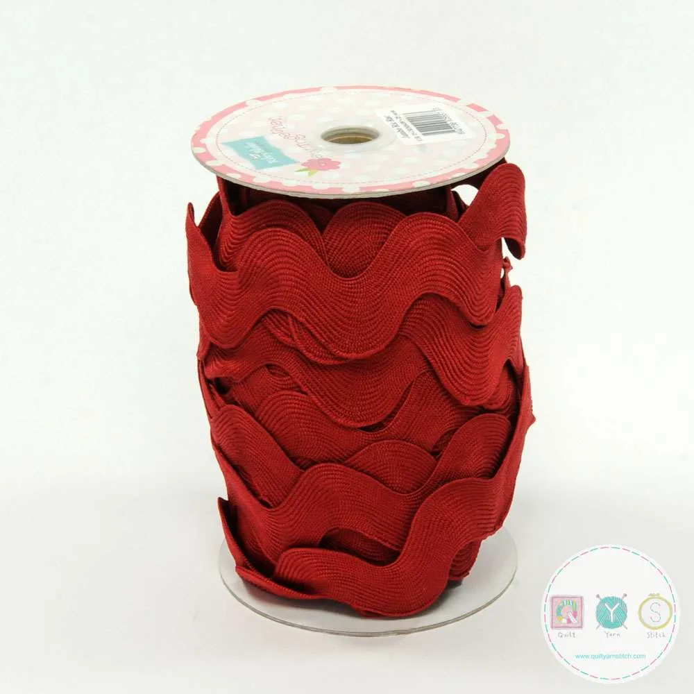 25mm Jumbo Ric Rac Trim in Crimson