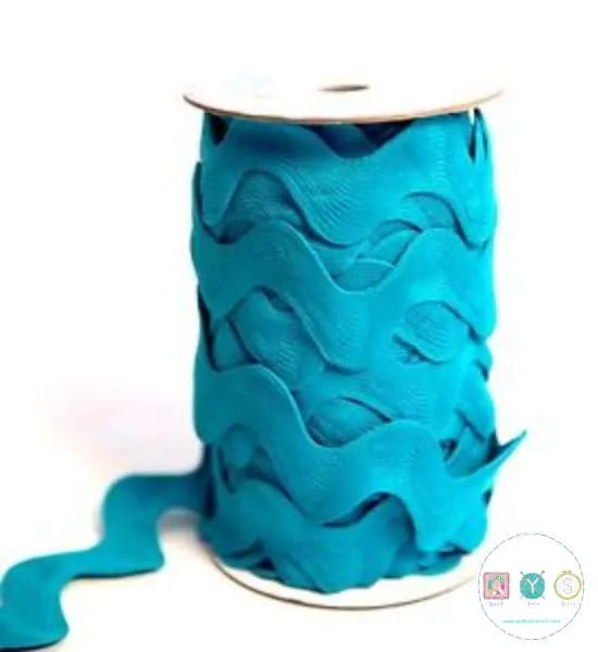 25mm Jumbo Ric Rac Trim in Turquoise