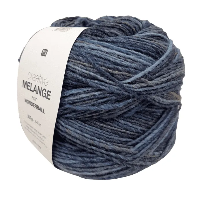 Yarn - Creative Melange Wonderball Aran in Blues and Purples 7 by Rico Design