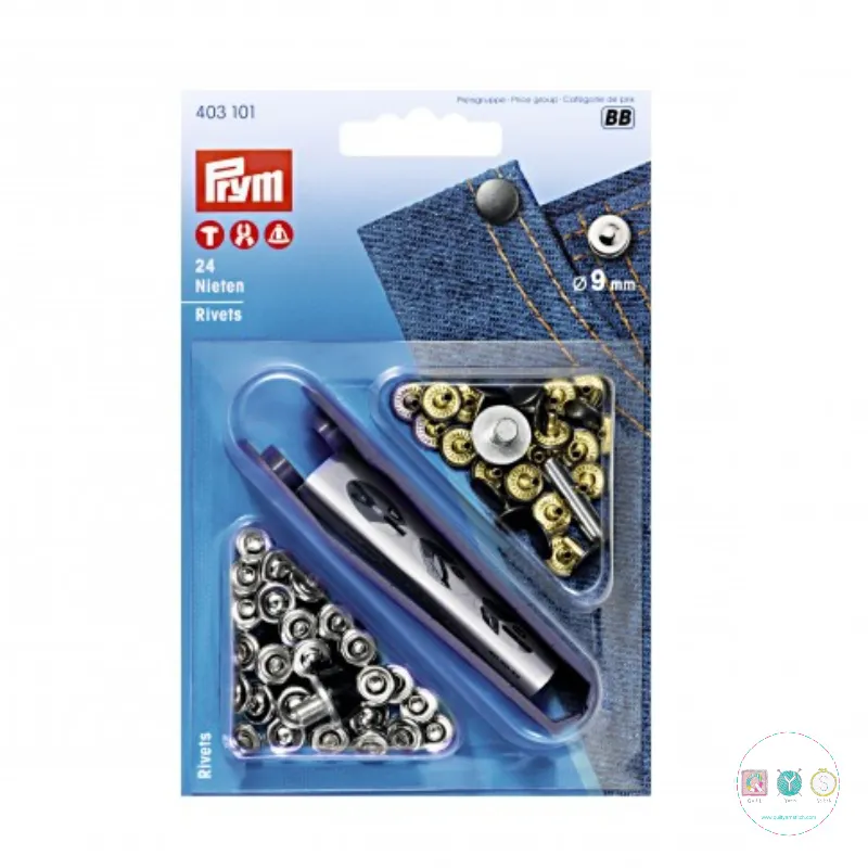 Prym 403-101 - 9mm - Rivets - Jeans Rivets - Haberdashery