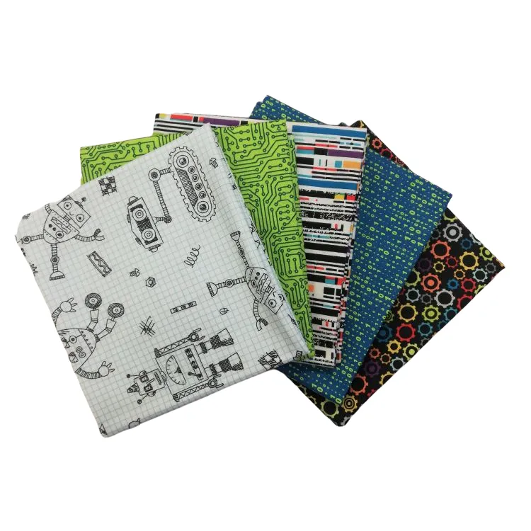 Quilting Fabric - Fat Quarter Bundle - Rollicking Robots by Patrick Lose for Northcott